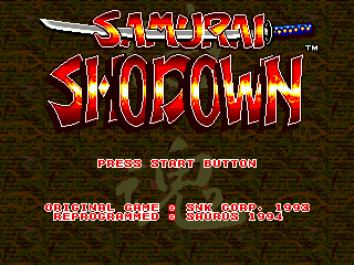 Заставка игры Samurai Shodown